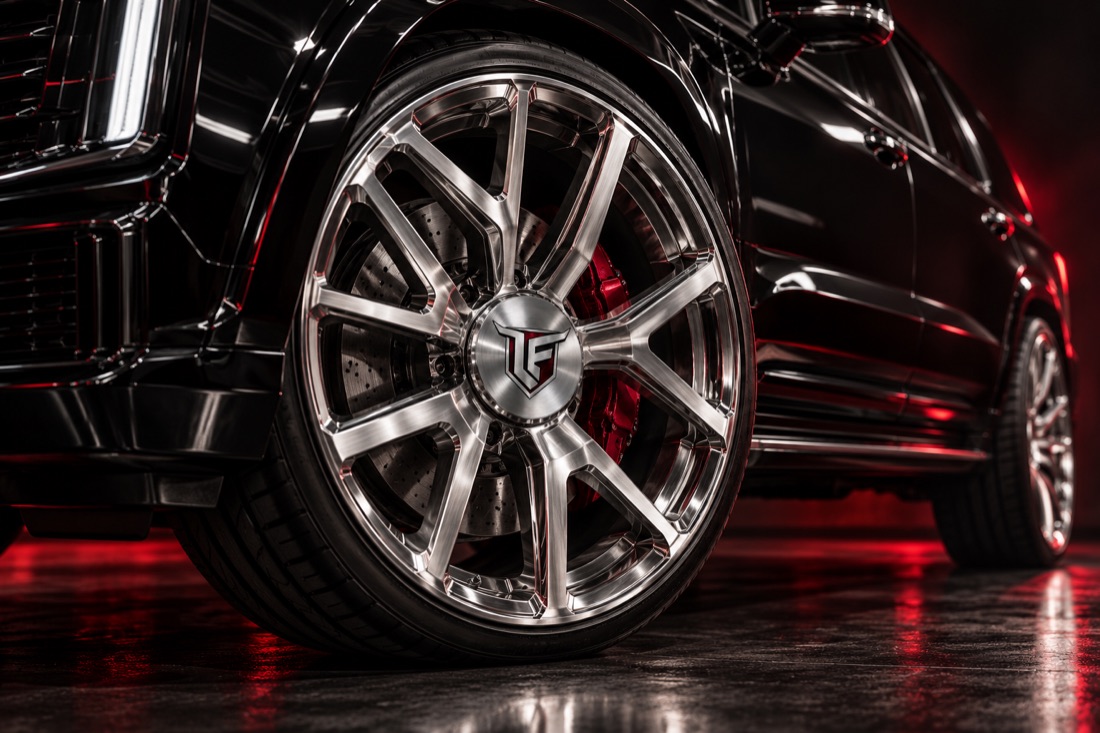 Forged wheel on black SUV